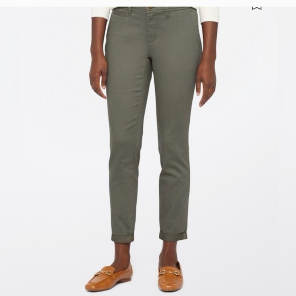 Market & Spruce Rosabella Chino Pants Women’s Sz 4 Olive Green Mid Rise Stretch